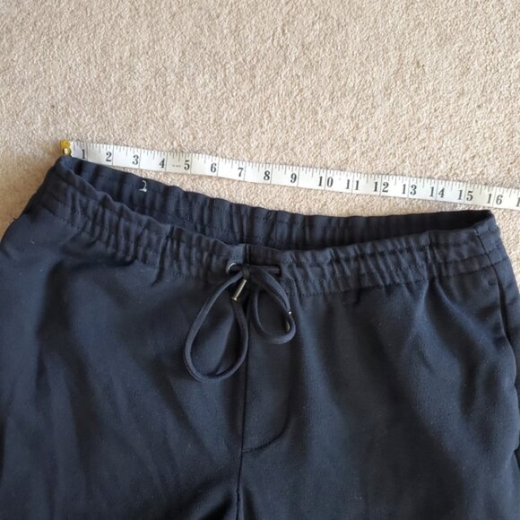 Zara High Rise Black Drawstring Waist Cuffed Lightweight Trouser Pants XL - Picture 5 of 8
